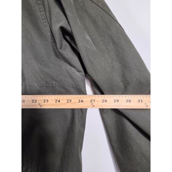 LL Bean Jacket Green Barn Field Coat Corduroy Collar Flannel Lined Men's L T - Picture 9 of 10